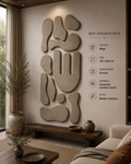Organic Balance – Beige Abstract Handcrafted Wall Art on Stretched Wooden Canvas | Wallorah