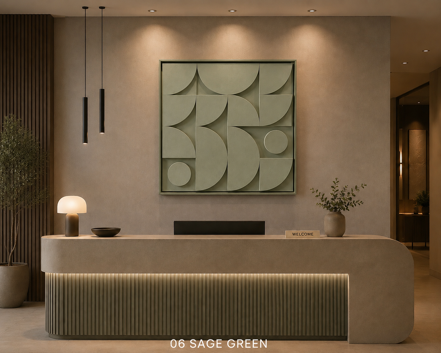 Taupe Geometric Mosaic  | Wallorah