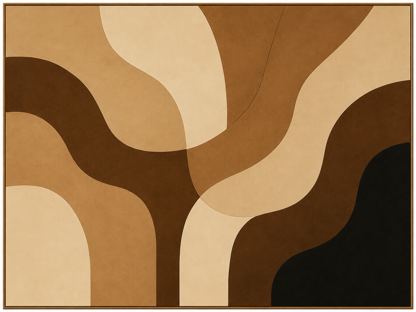 Earthwave Abstract Wall Art | Modern Brown Neutral Canvas – Wallorah