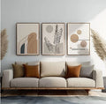 Nordic Harmony Abstract Trio | Set of 3 Minimalist Canvas Wall Art | Premium UV Printed Ready-to-Hang
