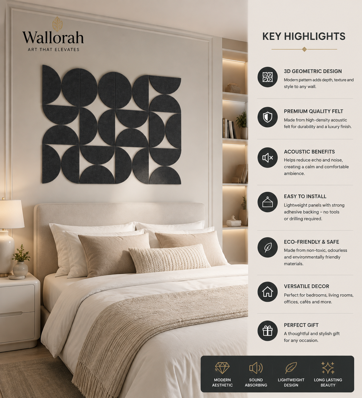 Modern Geometric Noir | Wallorah