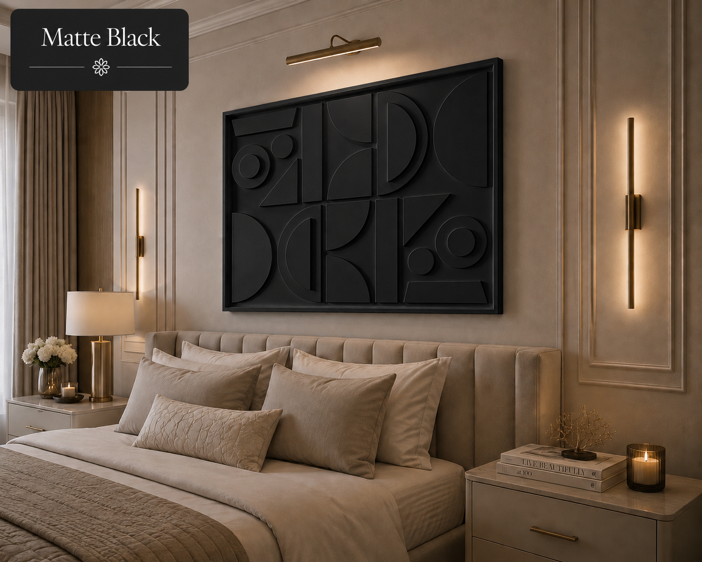 Ivory Geometry Grid  | Wallorah