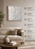 Ivory Geometry – Handcrafted Geometric Abstract Wall Art on Stretched Wooden Canvas | Wallorah