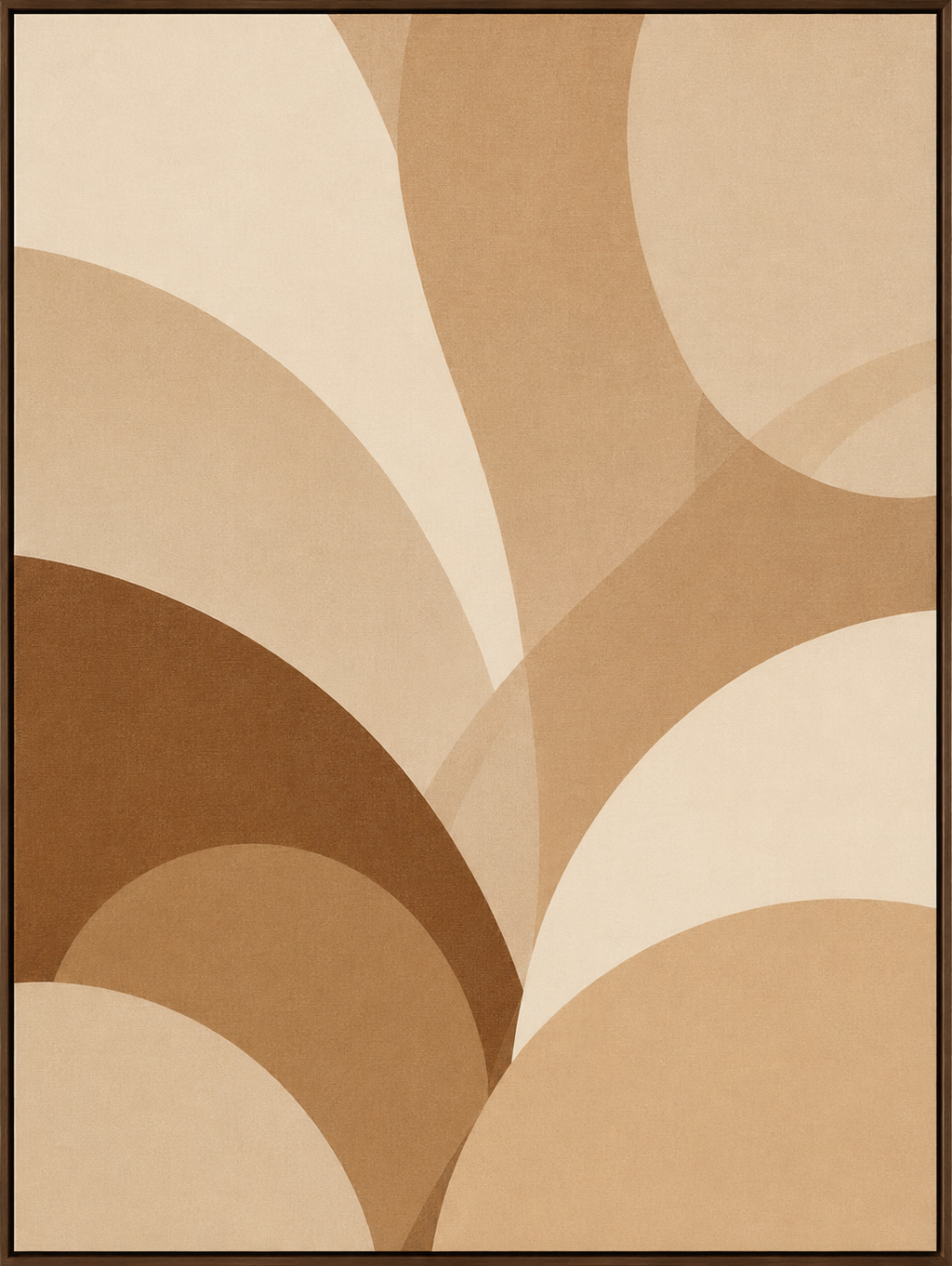Earthy Arc Harmony Abstract Wall Art | Minimalist Neutral Canvas – Wallorah