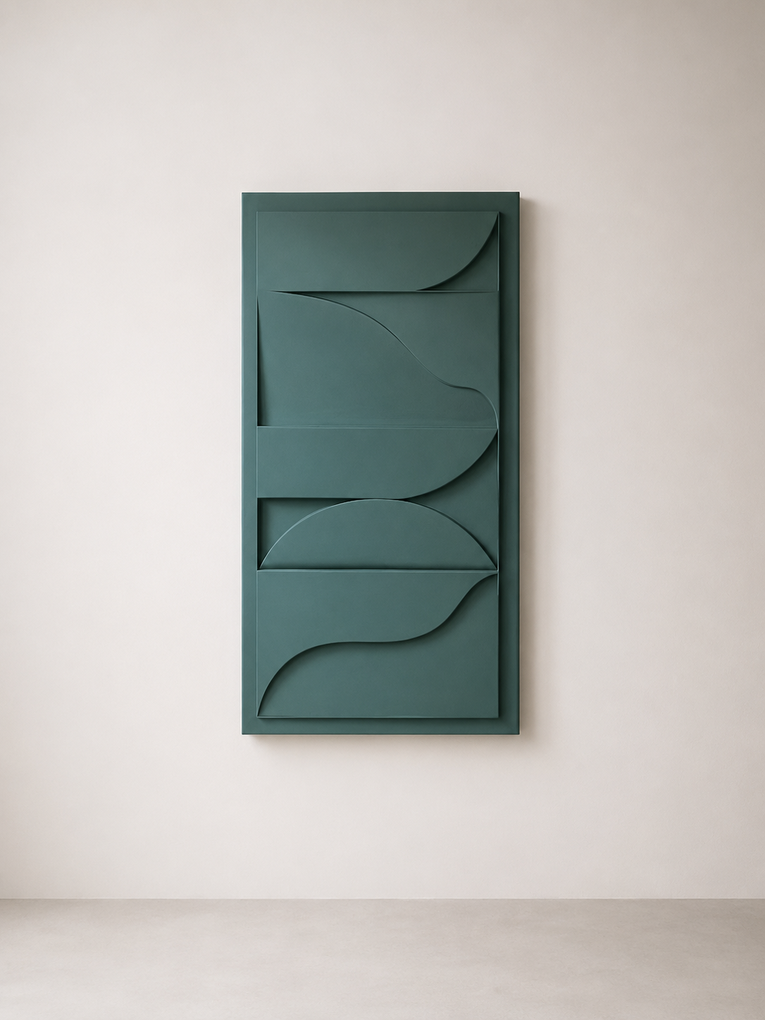 Sage Horizon – Handcrafted Minimalist 3D Abstract Wall Art on Stretched Wooden Canvas | Wallorah