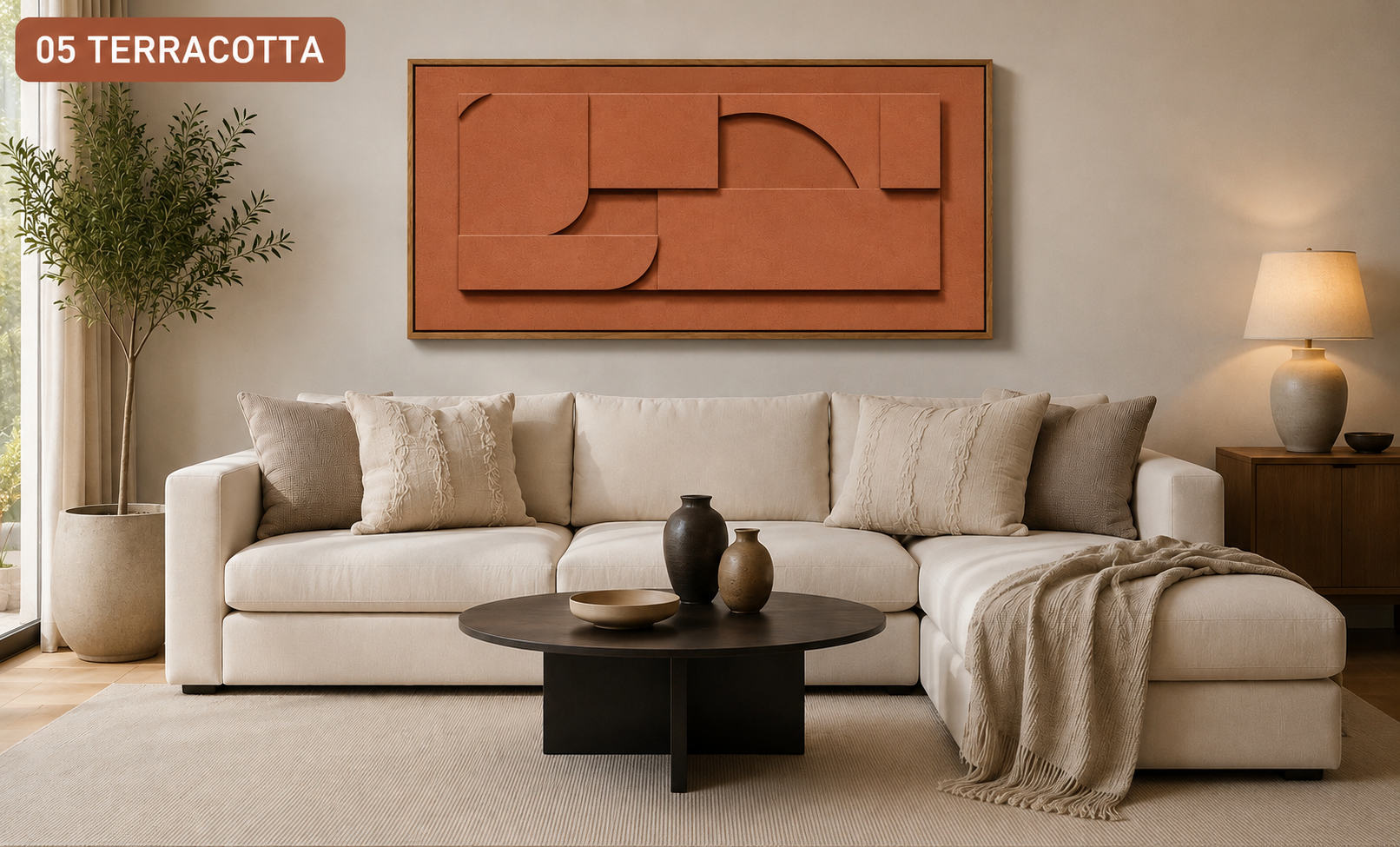 Sand Beige Horizon Relief  | Wallorah
