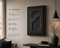 Midnight Stones – Matte Black Handcrafted Abstract Wall Art on Stretched Wooden Canvas | Wallorah