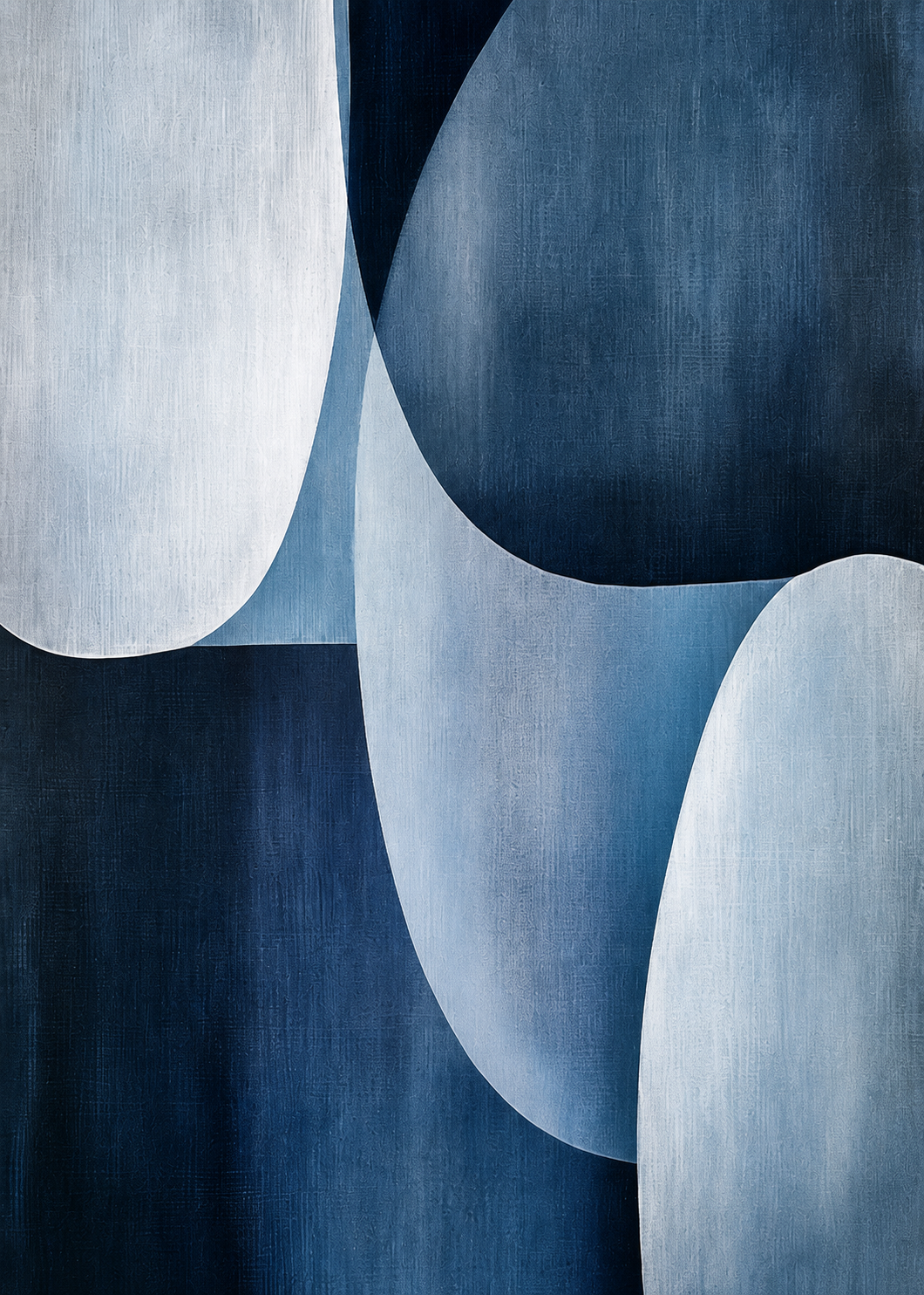 Midnight Flow Abstract Wall Art | Modern Blue Geometric Canvas – Wallorah