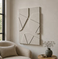 Ivory Facets – Ivory White Handcrafted Abstract Textured Wall Art on Stretched Wooden Canvas | Wallorah