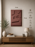 Burgundy Abstract Relief | Wallorah