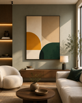 Verdant Horizon Abstract Wall Art | Modern Green & Mustard Canvas – Wallorah
