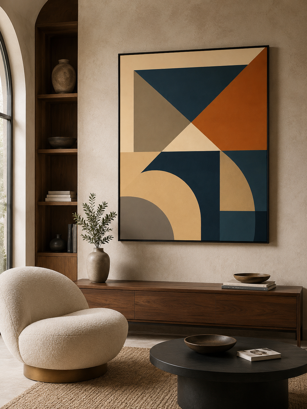 Architectural Harmony Abstract Wall Art | Modern Geometric Canvas – Wallorah