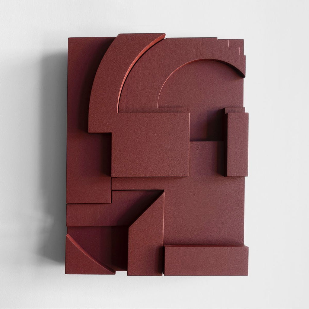Burgundy Geometric Relief | Wallorah