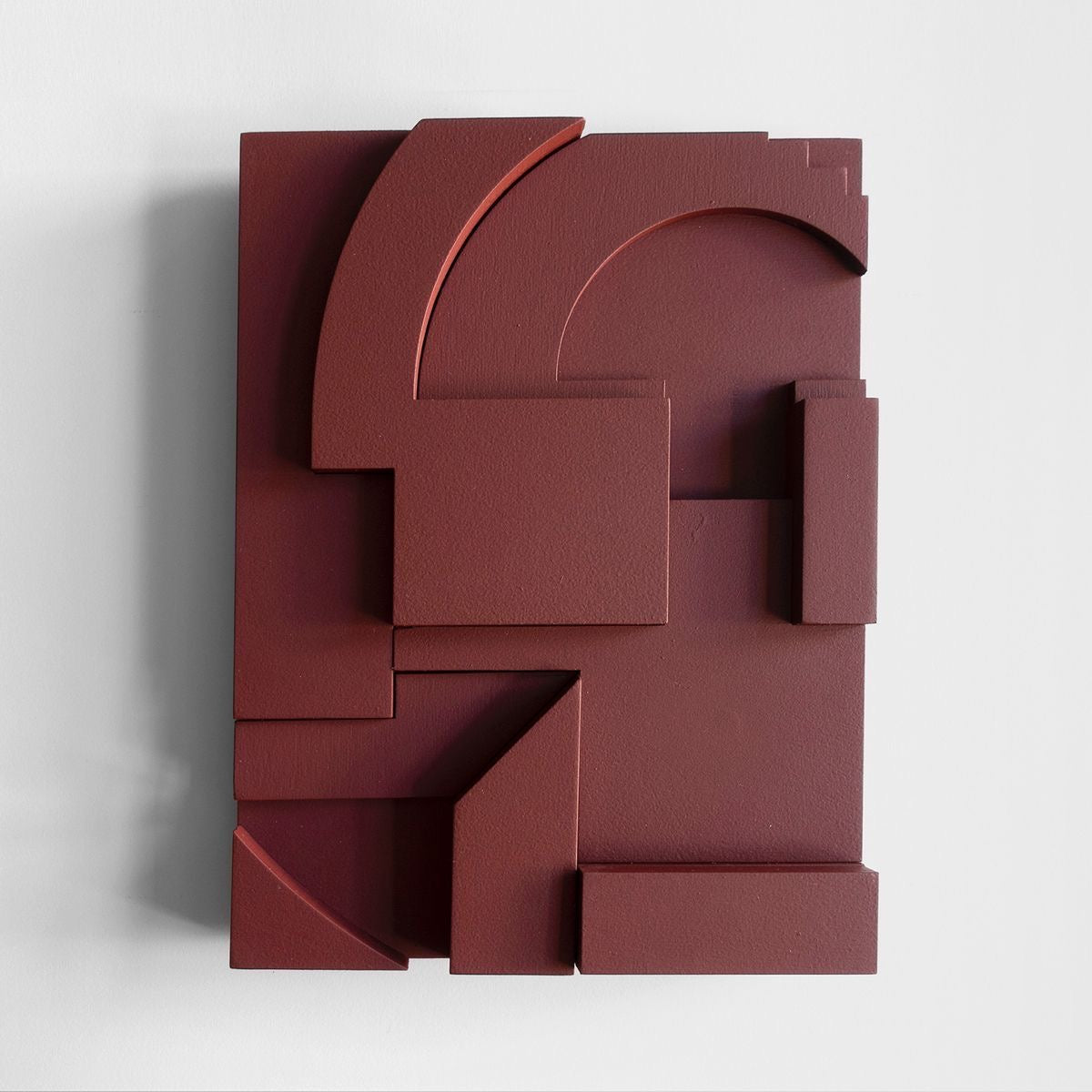 Burgundy Geometric Relief | Wallorah
