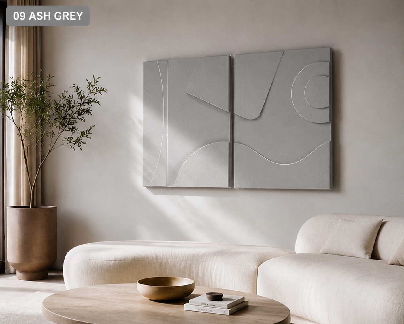 Sand Beige Harmony Diptych  | Wallorah