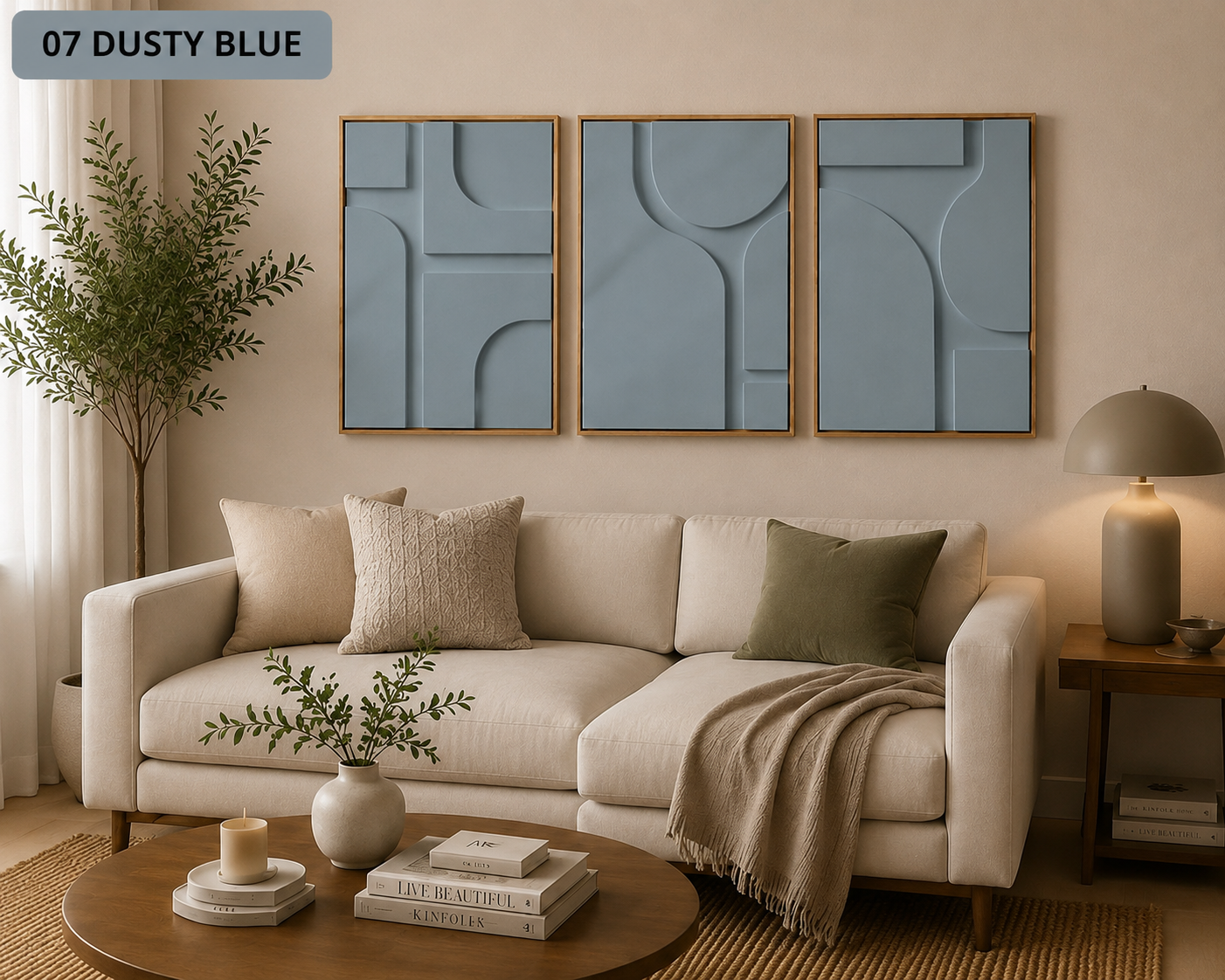 Ivory White Geometric Trio | Wallorah