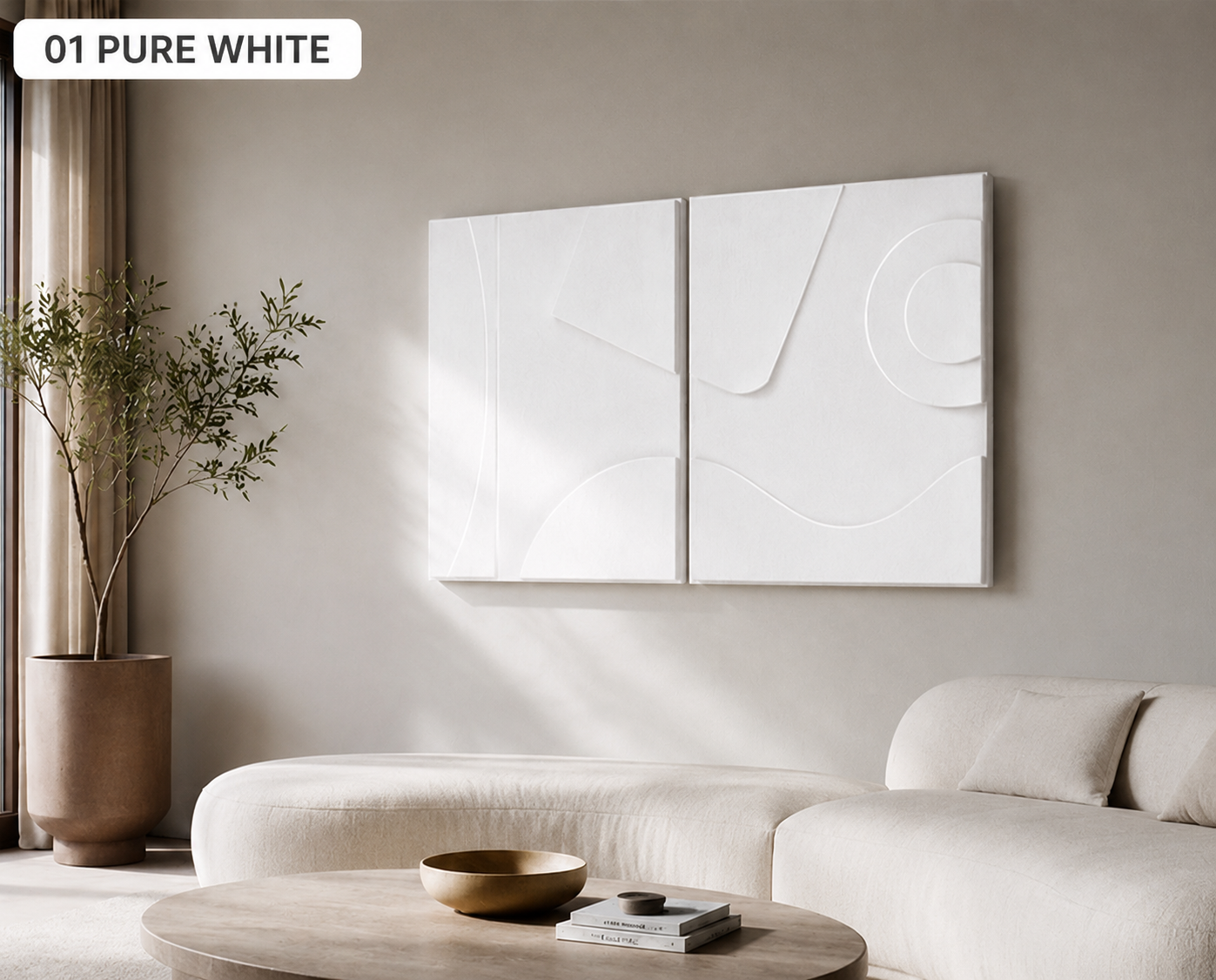 Sand Beige Harmony Diptych  | Wallorah