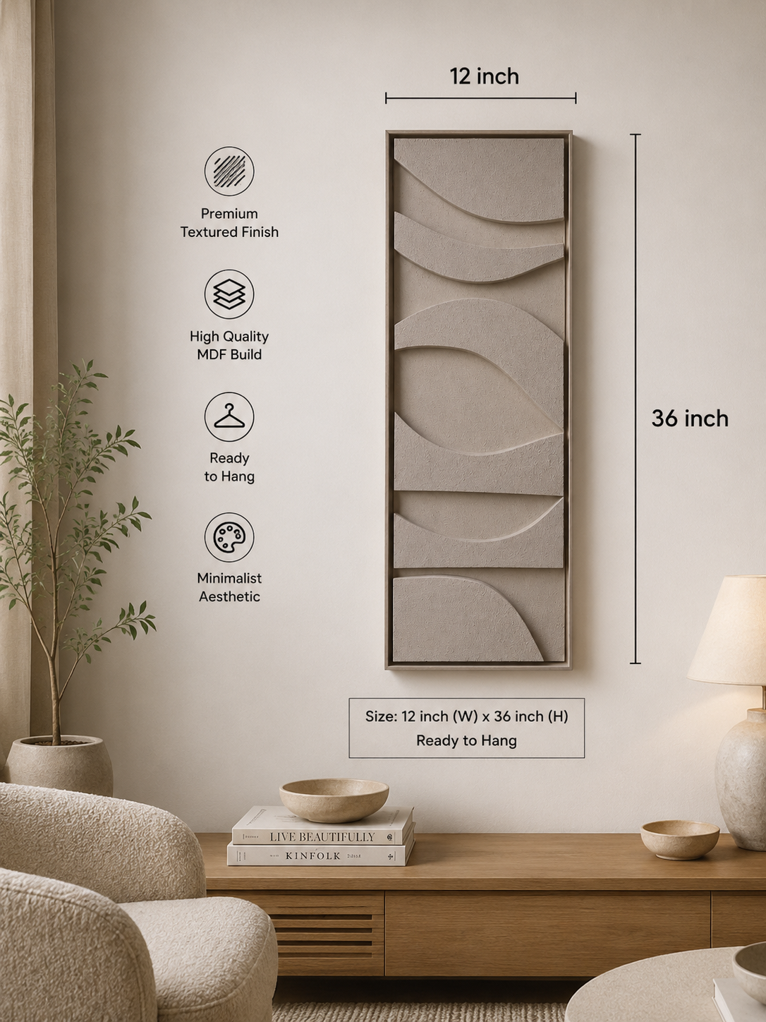 Ivory Wave Relief | Wallorah