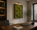 Olive Geometry – Olive Green Handcrafted Geometric Wall Art on Stretched Wooden Canvas | Wallorah