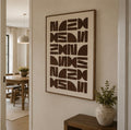 Terra Mosaic – Walnut Brown & Ivory Handcrafted Geometric Wall Art on Stretched Wooden Canvas | Wallorah