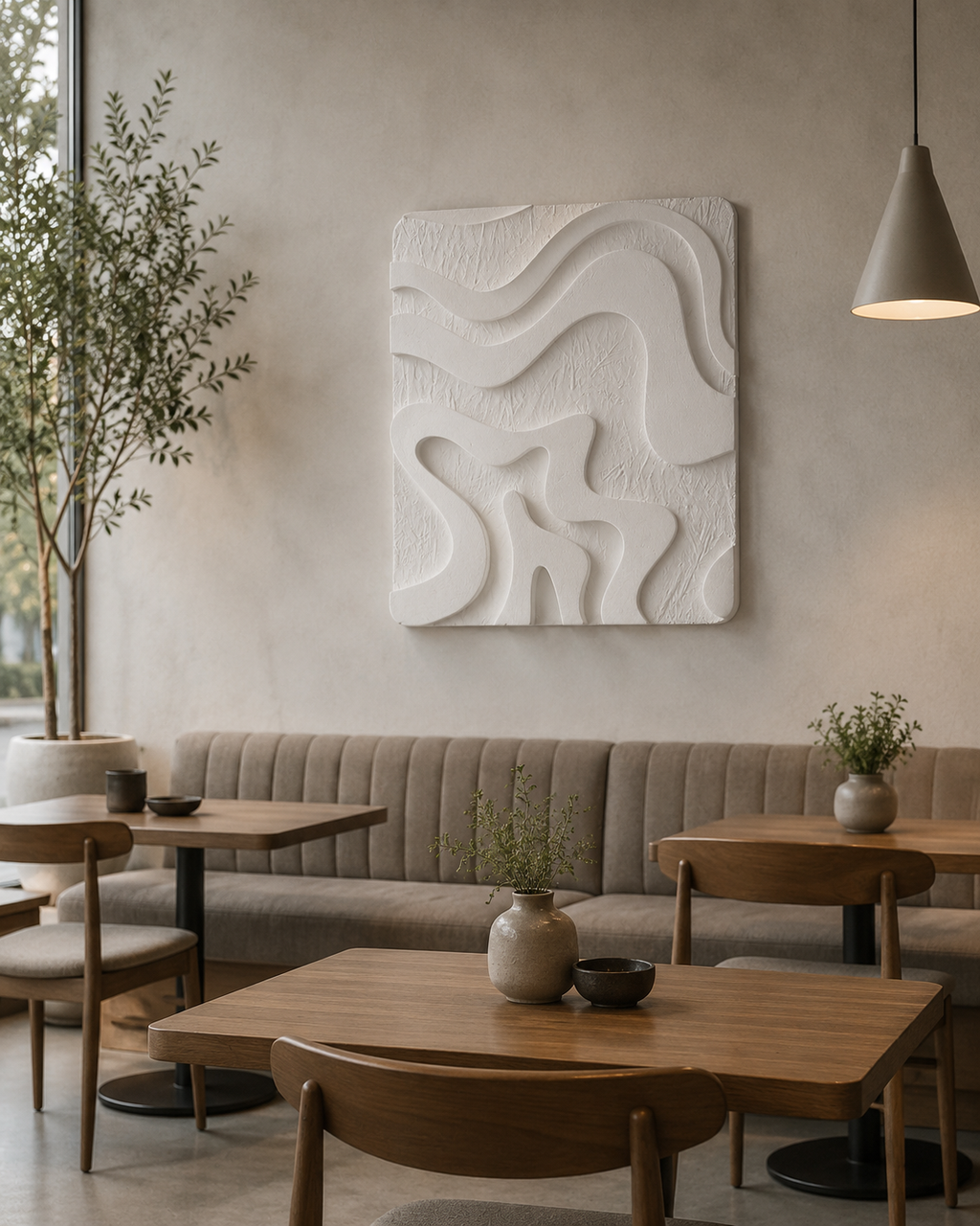 Ivory Drift – Handcrafted Organic Abstract Wall Art on Stretched Wooden Canvas | Wallorah