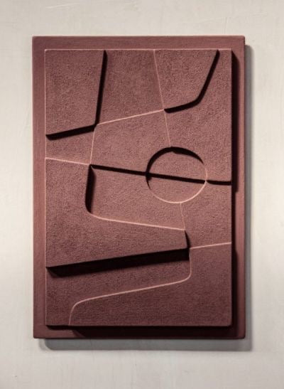 Burgundy Abstract Relief | Wallorah