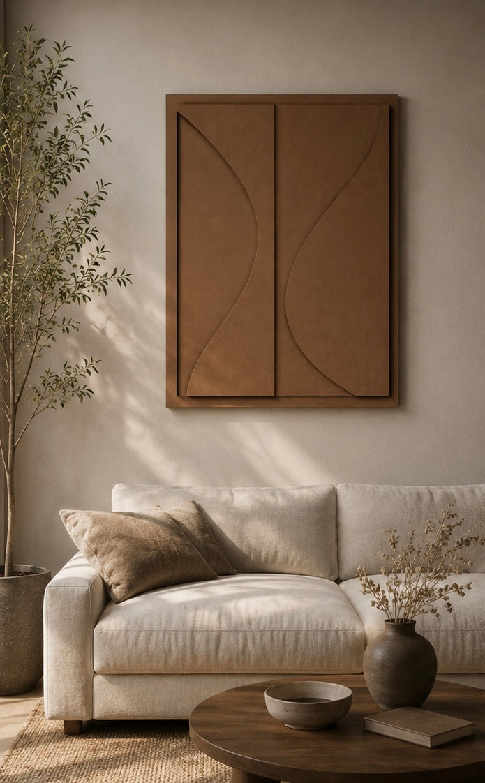 Terra Flow – Handcrafted Textured Abstract Wall Art | Stretched Wooden Canvas | Wallorah
