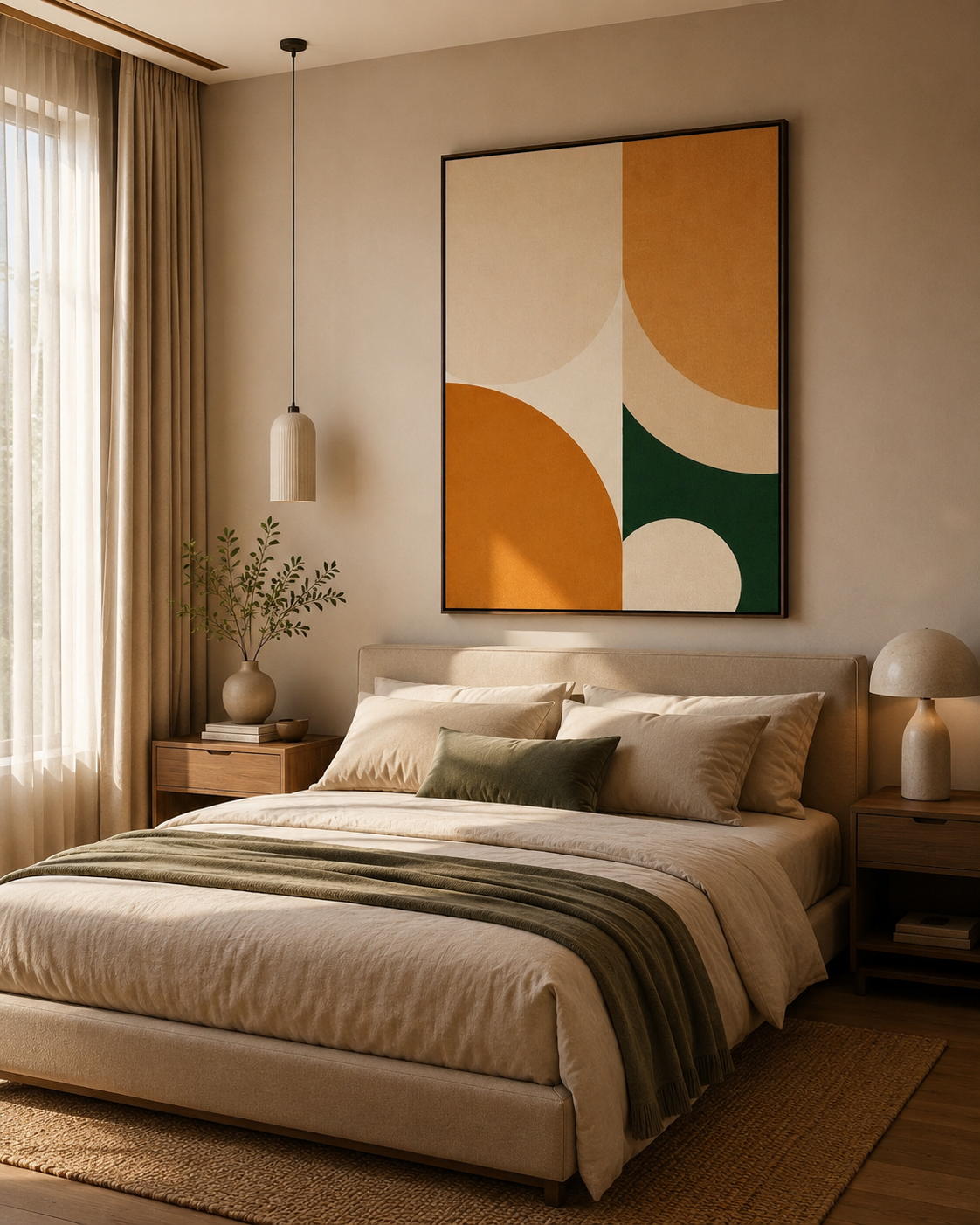 Golden Grove Abstract Wall Art | Modern Geometric Canvas – Wallorah