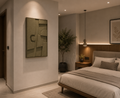 Olive Green Geometric Relief Wall Art | Handcrafted 3D Sculptural Wall Décor – Wallorah