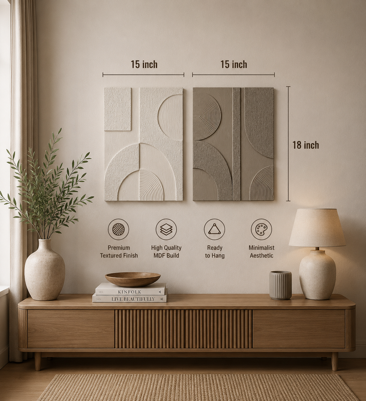 Ivory White & Grey Eclipse Relief  | Wallorah
