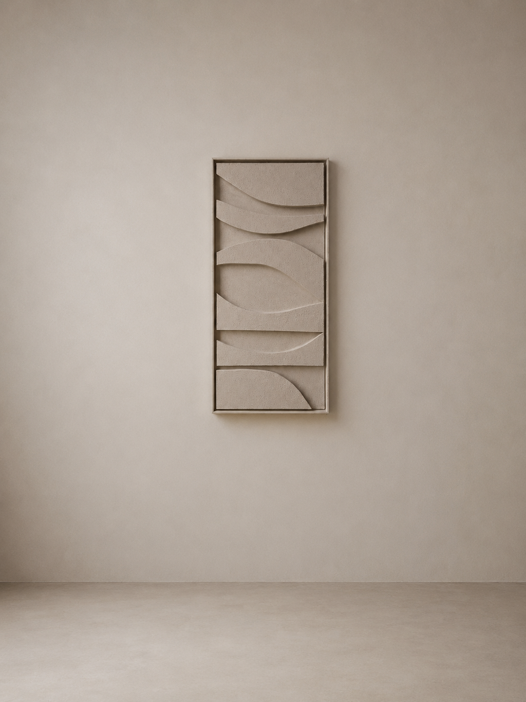 Ivory Wave Relief – Handcrafted Minimalist 3D Abstract Wall Art on Stretched Wooden Canvas | Wallorah
