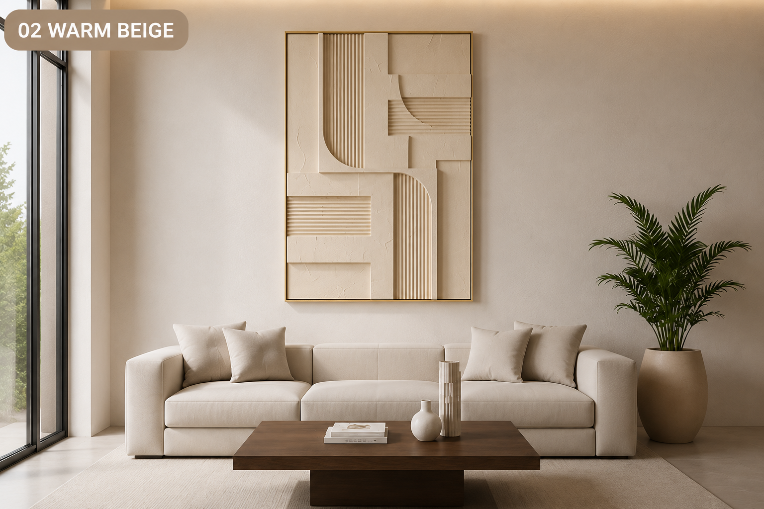 Ivory Linen Linear Relief  | Wallorah