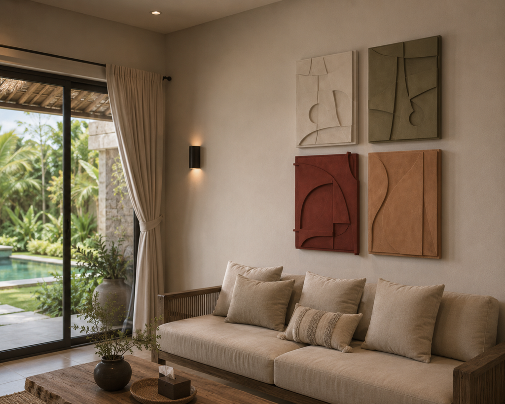 Handcrafted Modern Geometric Wall Art Collection (Set of 4) | 3D Sculptural Wall Décor – Wallorah