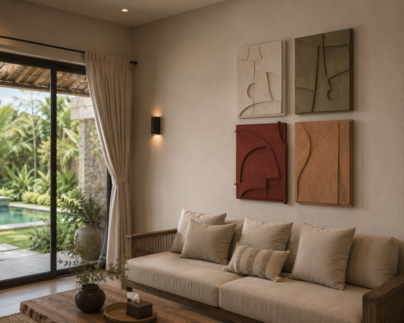 Handcrafted Modern Geometric Wall Art Collection (Set of 4) | 3D Sculptural Wall Décor – Wallorah