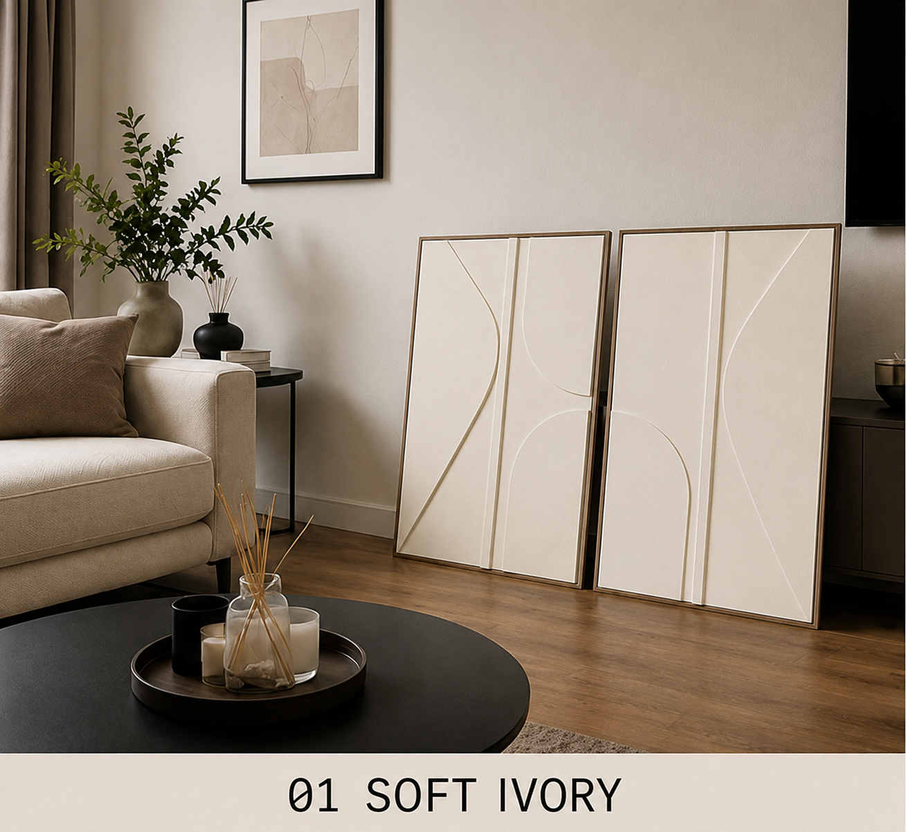 Ivory White Harmony – Set of 2 | Wallorah