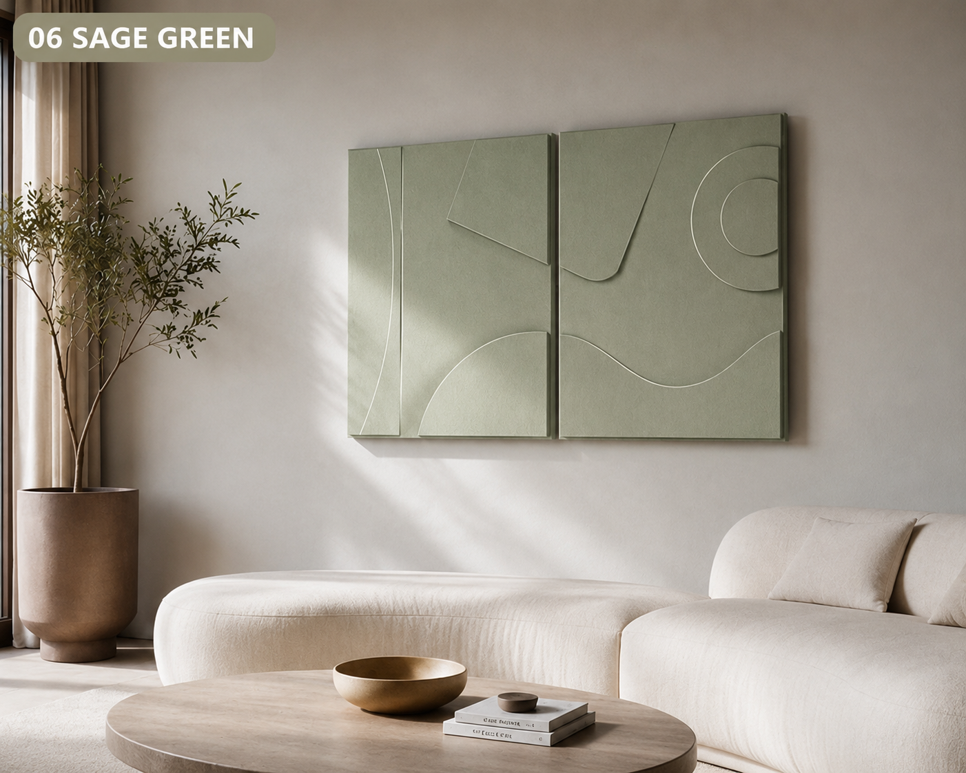 Sand Beige Harmony Diptych  | Wallorah