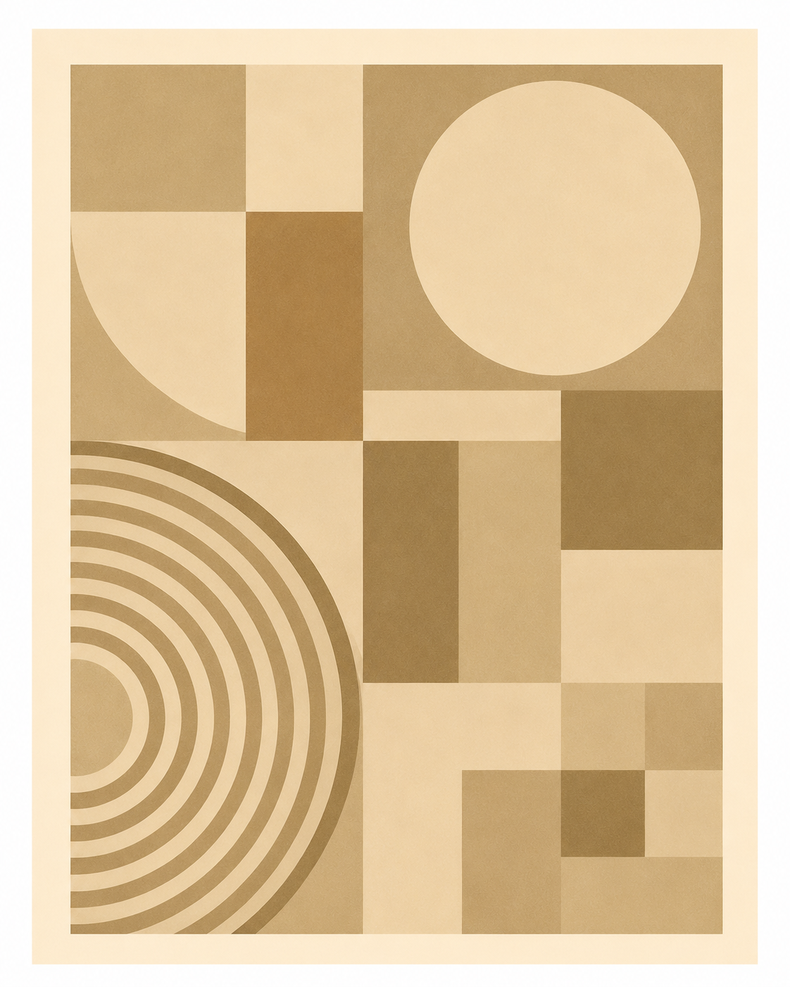 Neutral Geometry Abstract Wall Art | Modern Beige Canvas – Wallorah