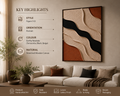 Earth Flow – Beige, Rust & Charcoal Abstract Handcrafted Wall Art on Stretched Wooden Canvas | Wallorah