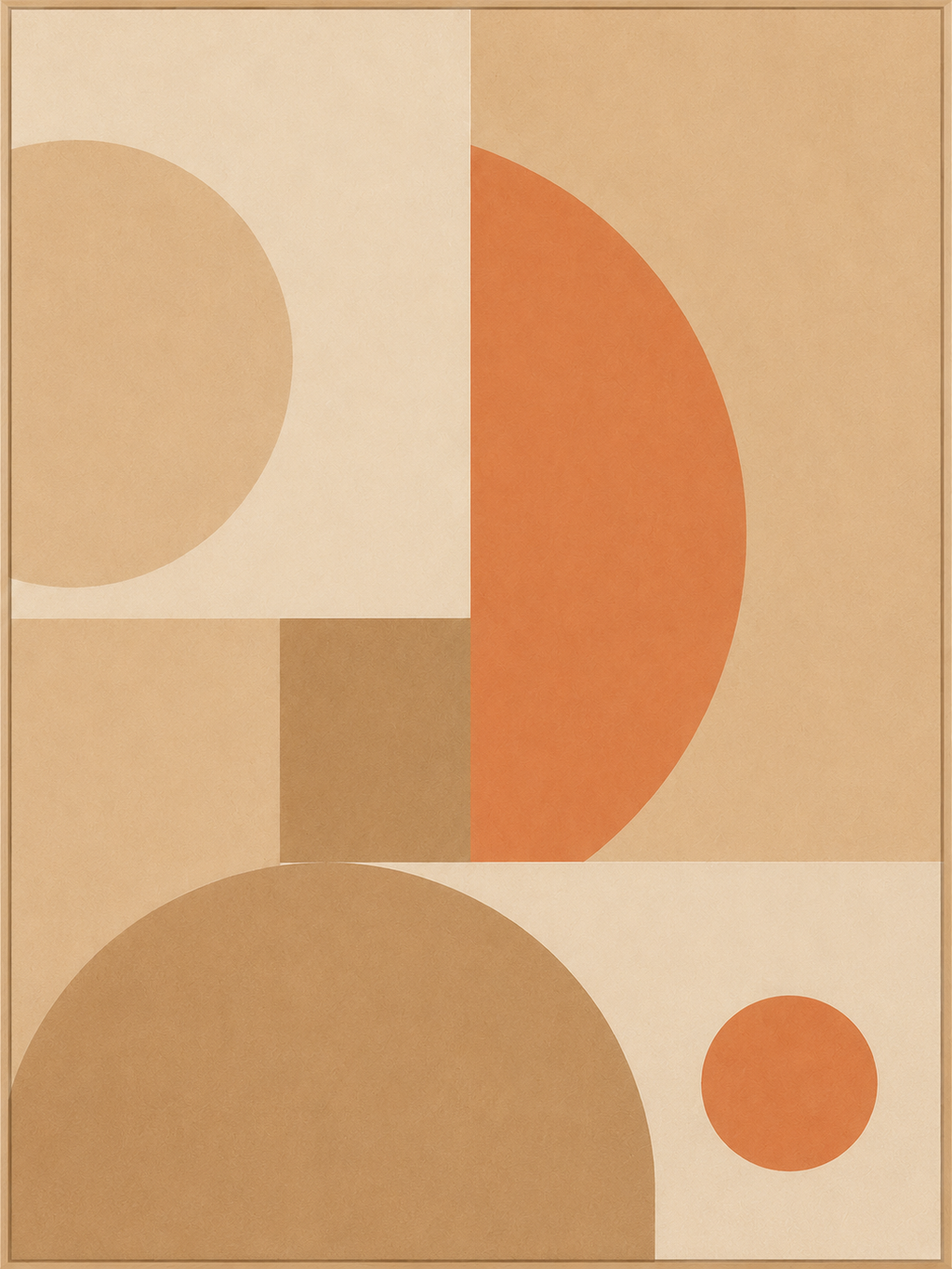 Desert Harmony Abstract Wall Art | Modern Neutral Geometric Canvas – Wallorah
