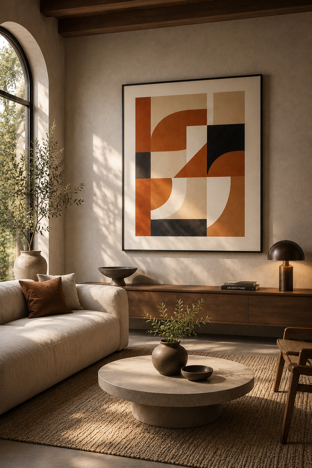 Terra Mosaic Abstract Wall Art | Modern Geometric Canvas – Wallorah