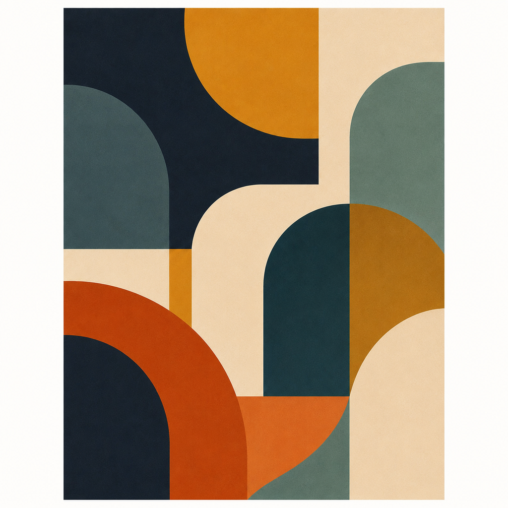 Harmony Arches Abstract Wall Art | Modern Geometric Canvas – Wallorah
