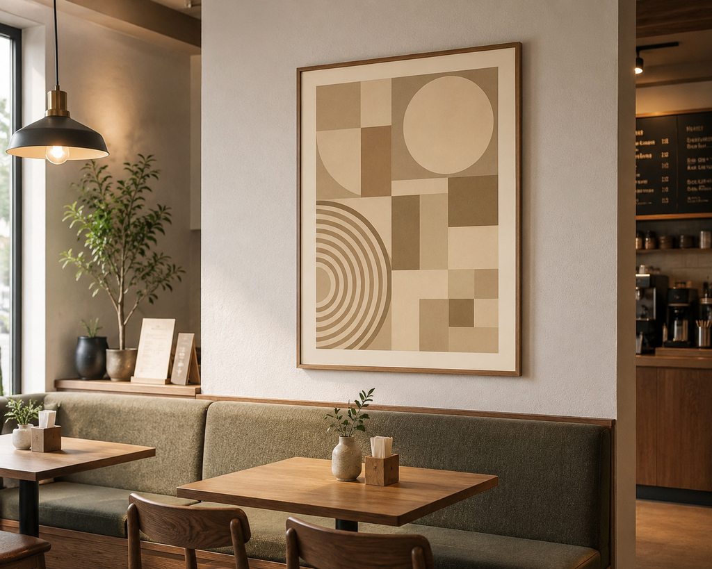 Neutral Geometry Abstract Wall Art | Modern Beige Canvas – Wallorah