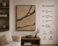 Earth Veins – Sand Beige & Mocha Brown Handcrafted Abstract Wall Art on Stretched Wooden Canvas | Wallorah