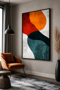 Ember Flow Abstract Wall Art | Modern Color Block Canvas – Wallorah