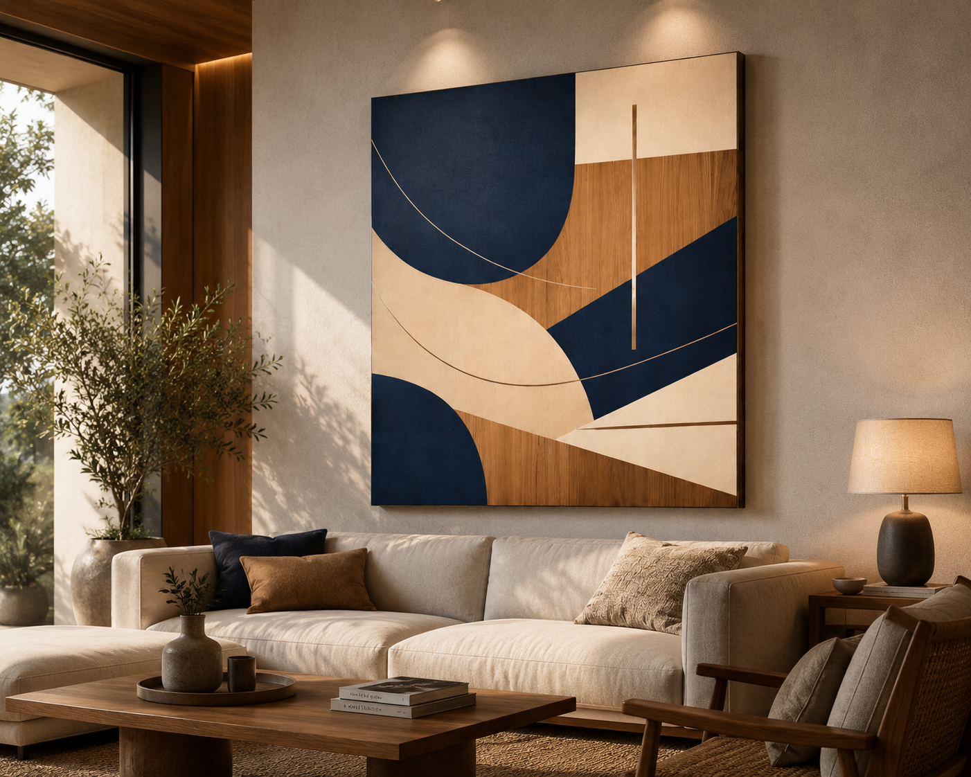 Terra Geometry Abstract Wall Art | Modern Black & Rust Canvas – Wallorah