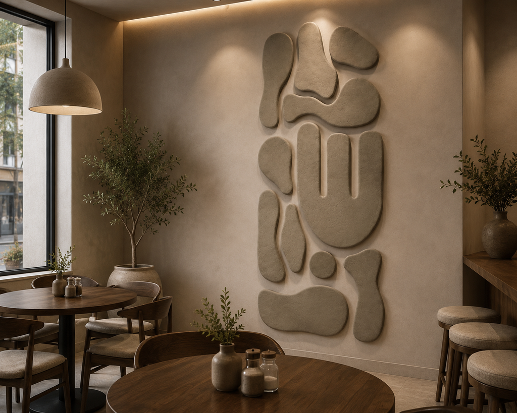 Organic Balance – Beige Abstract Handcrafted Wall Art on Stretched Wooden Canvas | Wallorah