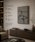 Stone Mosaic – Ash Grey Handcrafted Abstract Wall Art on Stretched Wooden Canvas | Wallorah