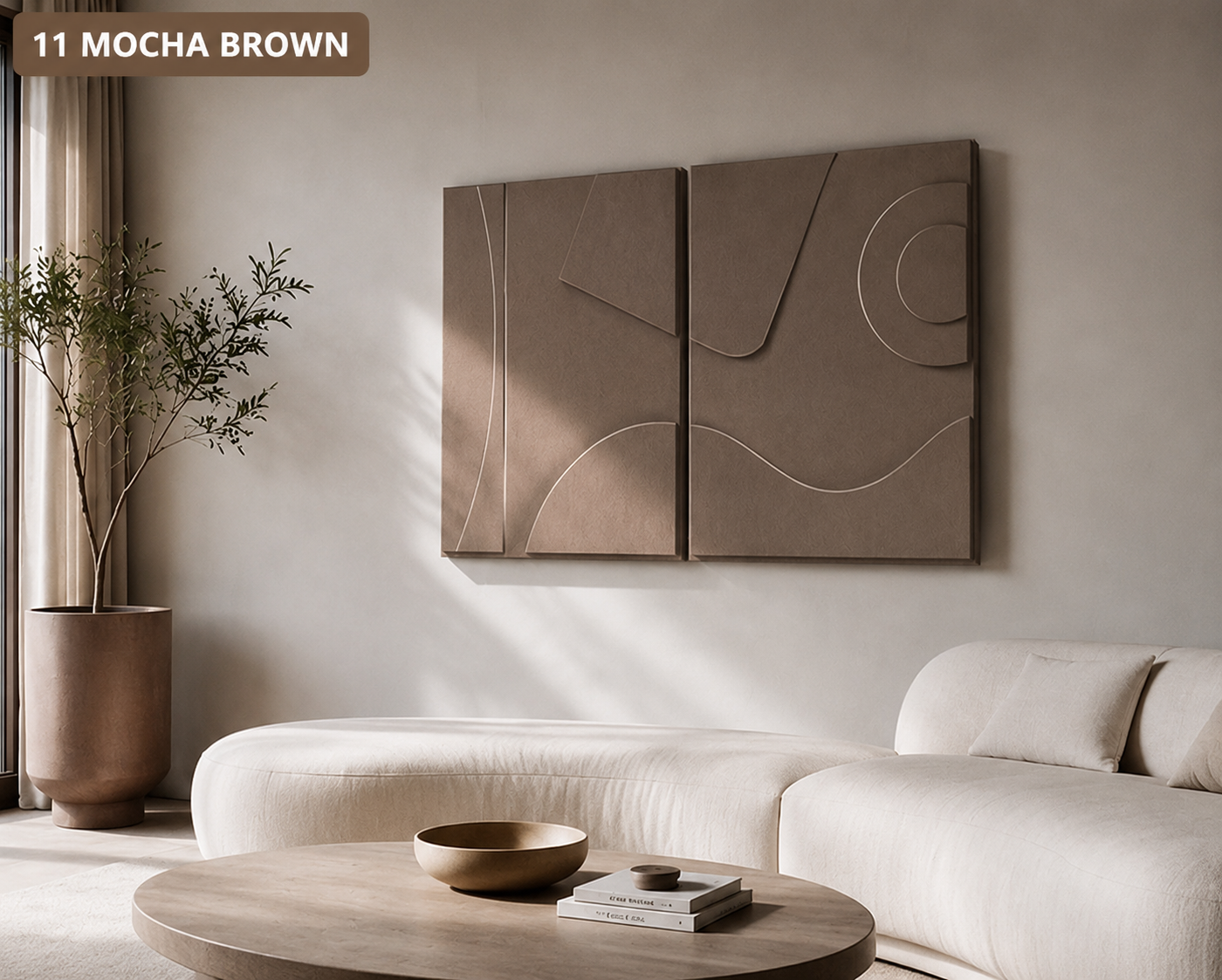 Sand Beige Harmony Diptych  | Wallorah