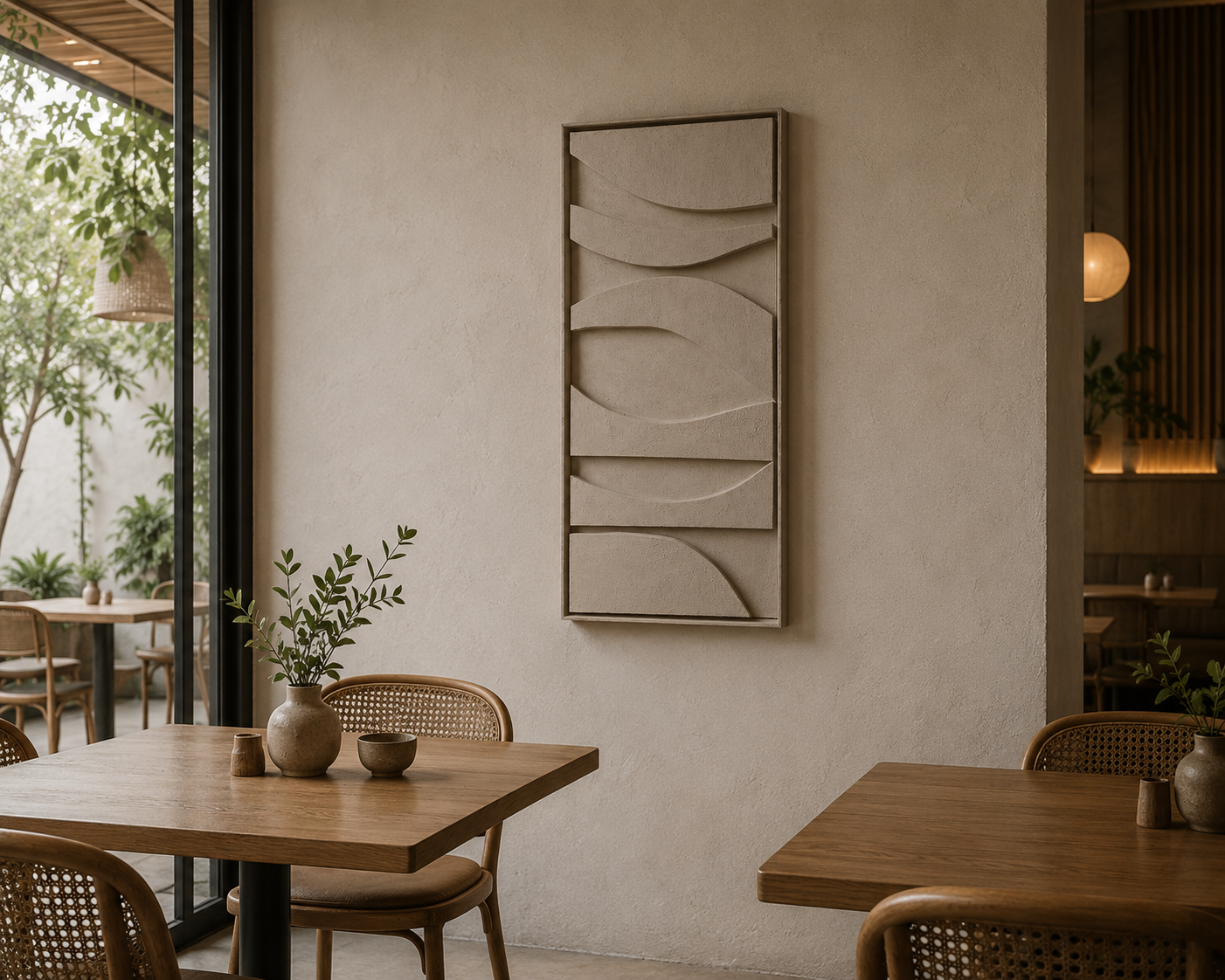 Ivory Wave Relief – Handcrafted Minimalist 3D Abstract Wall Art on Stretched Wooden Canvas | Wallorah