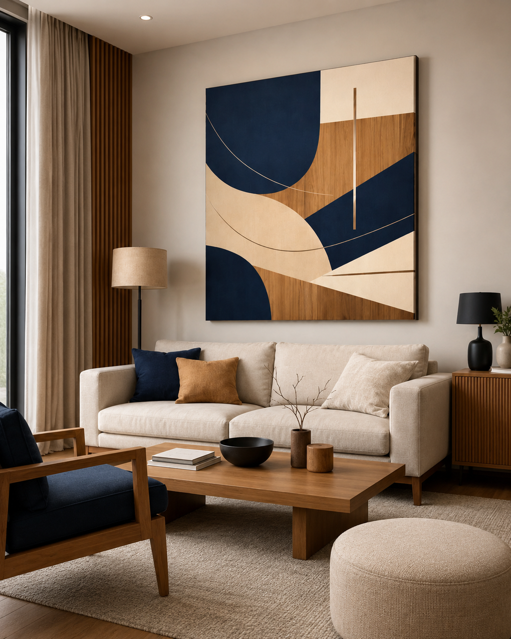 Terra Geometry Abstract Wall Art | Modern Black & Rust Canvas – Wallorah